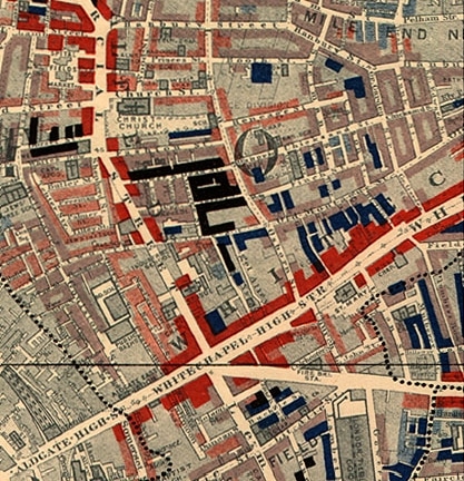 Booth map of Whitechapel