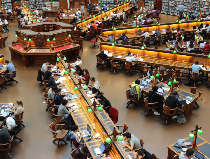 people in a library