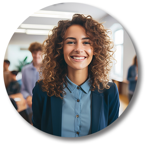 smiling lady in office